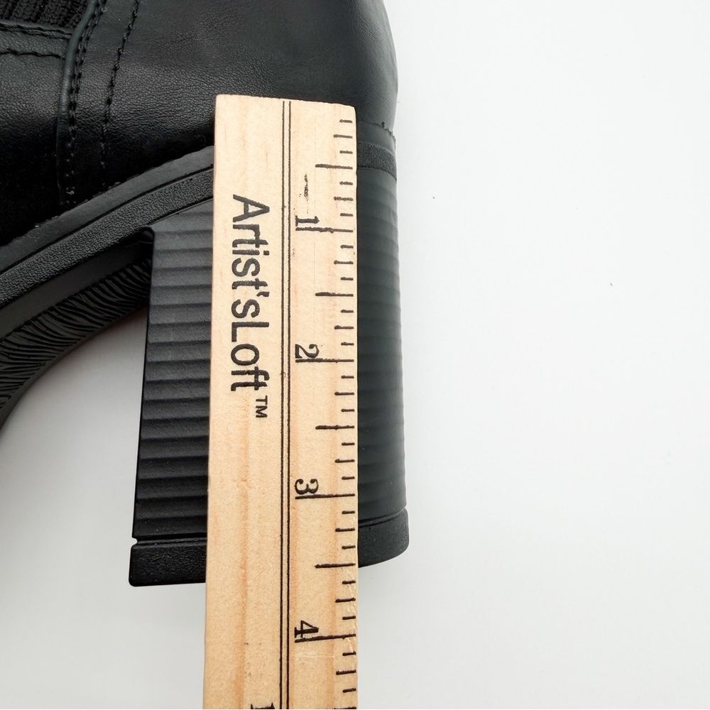 Yoki Yale Chunky Chelsea Platform Ankle Boots Block Heel Pull On Black 7.5 NEW - Picture 14 of 15